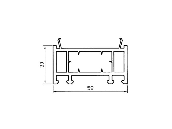 Eine Detailansicht einer Blendrahmen-Verbreiterung für AKF-Kellerfenste