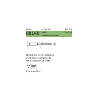 Stockschrauben Stahl galv. verz. TORX Schraube Stifte 専用です