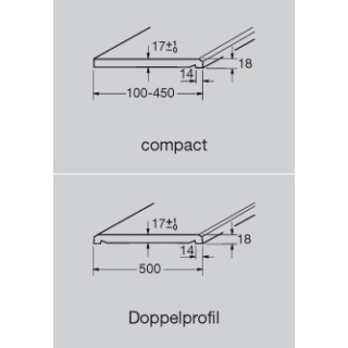 Werzalit Fensterbank Compact S18 akazie - Feinstruktur Holz Tiefe: 450 mm x Länge:  2100 mm mit ABS Kante einseitig