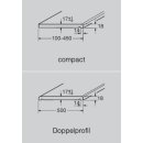 Werzalit Fensterbank Compact S18 Metallic, glatt - seidenmatt Tiefe: 150 mm x Länge:  1300 mm mit Kunststoffabschluss
