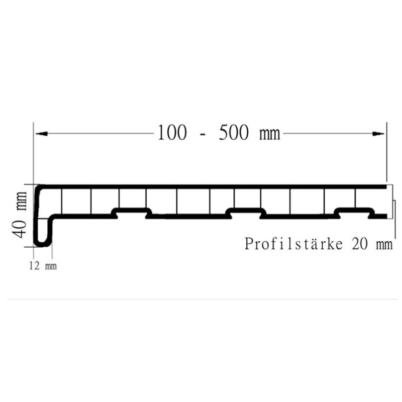 Kunststoff-Fensterbank Innen Aus PVC, Weiß, Inkl. Endkappen - Breite 100-500 Mm, Länge Bis 2900 Mm