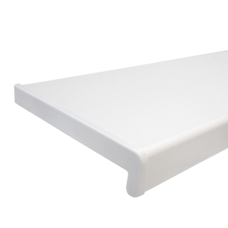 Kunststoff Fensterbank Weiß PVC inkl. Endkappen, Tiefe:  100 mm x Länge:  2200 mm