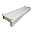 Aluminium Fensterbank weiß Ausladung 50 bis 400 mm Abschlüsse wählbar 300 mm 1100 mm Aluminiumgleitabschluss ohne Putzkante (Paar)