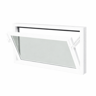 Kunststoffkellerfenster weiß oder braun mit Acrylglas 5 mm