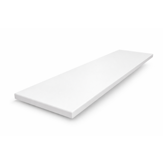 Sprela Fensterbank Profil 107 - Weiß, Radius 3 mm oben und unten, Träger Span P3 E1