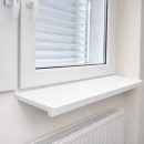 Sprela Fensterbank Profil 207 - Weiß, 40 mm Blende, 3 mm oben und unten, Träger Span P3 E1