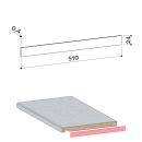 Laminatstreifen für compact 510 x 24mm 400 polarweiß