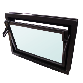 Kunststoffkellerfenster Braun mit Isolierglas 14 mm, Ug 2.0 W/(m²K)