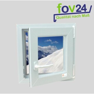 AKF Kunststoff Fenster SF 100 weiß mit Isolierglas 24 mm, Breite:  900 mm x Höhe: 800 mm, Dreh/Kipp links
