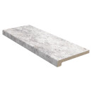 Werzalit Fensterbank Exclusiv smokey white, glatt - seidenmatt, Tiefe:  300 mm x Länge:  1900 mm mit Kunststoffabschluss