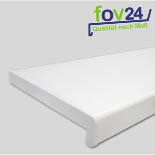 Kunststoff Fensterbank Weiß PVC inkl. Endkappen, Tiefe:  200 mm   x Länge:  1100 mm