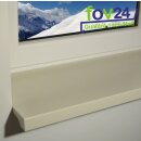 Werzalit Fensterbank Exclusiv Weiß, Tiefe:  100 mm x Länge: 500 mm ohne Seitenabschluss
