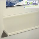Werzalit Fensterbank Compact S18 Weiß, glatt - seidenmatt, Tiefe: 100 mm x Länge:  500 mm mit ABS Kante einseitig