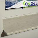 Werzalit Fensterbank Compact S18 Marmor Bianco, glatt - seidenmatt, Tiefe: 100 mm x Länge:  500 mm ohne Seitenabschluss
