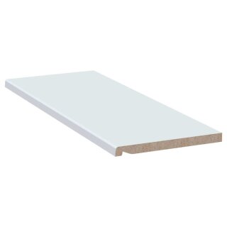 Werzalit Fensterbank Compact S18 Polarweiß - Perlstruktur, Tiefe: 150 mm x Länge:  700 mm mit Kunststoffabschluss