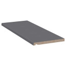 Werzalit Fensterbank Compact S18 Dunkelgrau, Perlstruktur Tiefe: 150 mm x Länge:  900 mm mit ABS Laengs- und Seitenkanten