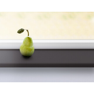 Werzalit Fensterbank Compact S18 Dunkelgrau, Perlstruktur Tiefe: 400 mm x Länge:  500 mm mit ABS Kante zweiseitig