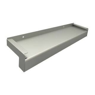 Aluminium Fensterbank silber EV1, Tiefe:  130 mm x Rasterlänge:  1300 mm Aluminiumabschluss mit Putzkante (Paar)