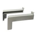 Aluminium Fensterbank silber EV1 Tiefe: 180 mm x Rasterlänge: 1300 mm Kunststoffgleitabschluss (Paar)