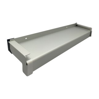 Aluminium Fensterbank silber EV1, Tiefe:  180 mm x Rasterlänge:  1800 mm Aluminiumgleitabschluss (Paar)