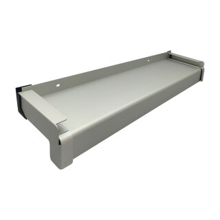 Aluminium Fensterbank silber EV1 Tiefe: 210 mm x Rasterlänge: 1100 mm Aluminiumgleitabschluss (Paar)