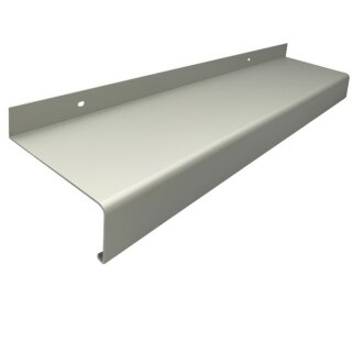 Aluminium Fensterbank silber EV1, Tiefe:  380 mm x Rasterlänge:  1200 mm ohne Seitenabschluss