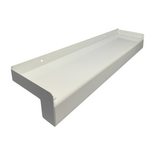 Aluminium Fensterbank weiß, Ausladung: 50 mm, Rasterlänge: 700 mm Aluminiumabschluss ohne Putzkante (Paar)