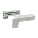 Aluminium Fensterbank weiß, Ausladung: 50 mm, Rasterlänge: 600 mm Aluminiumabschluss mit Putzkante (Paar)