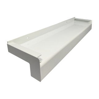 Aluminium Fensterbank weiß, Ausladung: 50 mm, Rasterlänge: 2000 mm Aluminiumabschluss mit Putzkante (Paar)