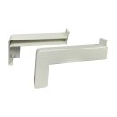 Aluminium Fensterbank weiß, Ausladung: 165 mm, Rasterlänge: 2100 mm Kunststoffgleitabschluss (Paar)