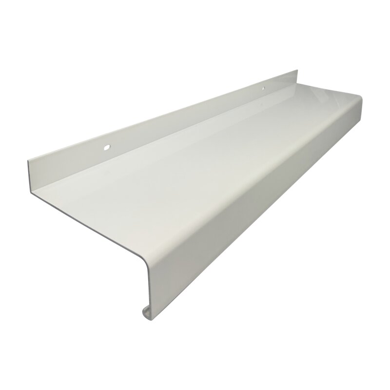Aluminium Fensterbank weiß, Ausladung: 180 mm, Rasterlänge: 1800 mm ohne  Seitenabschluss
