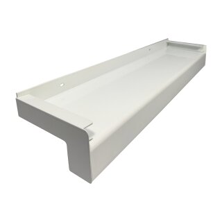 Aluminium Fensterbank weiß, Ausladung: 300 mm 1300 mm Aluminiumabschluss mit Putzkante (Paar)