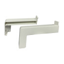 Aluminium Fensterbank weiß, Ausladung: 340 mm, Rasterlänge: 600 mm Kunststoffgleitabschluss (Paar)