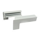 Aluminium Fensterbank weiß, Ausladung: 340 mm, Rasterlänge: 1700 mm Aluminiumabschluss mit Putzkante (Paar)