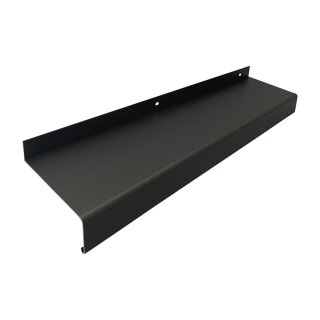 Aluminium Fensterbank dunkelbronze, Ausladung: 130 mm, Rasterlänge: 2000 mm ohne Seitenabschluss