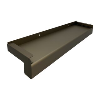 Aluminium Fensterbank mittelbronze, Ausladung: 150 mm, Rasterlänge: 1400 mm Aluminiumabschluss mit Putzkante (Paar)