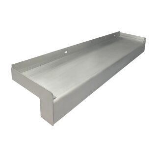 Aluminium Fensterbank blank Tiefe 110 mm 1000 mm Aluminiumabschluss ohne Putzkante (Paar)