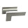 Aluminium Fensterbank blank Tiefe 110 mm 1000 mm Aluminiumabschluss ohne Putzkante (Paar)