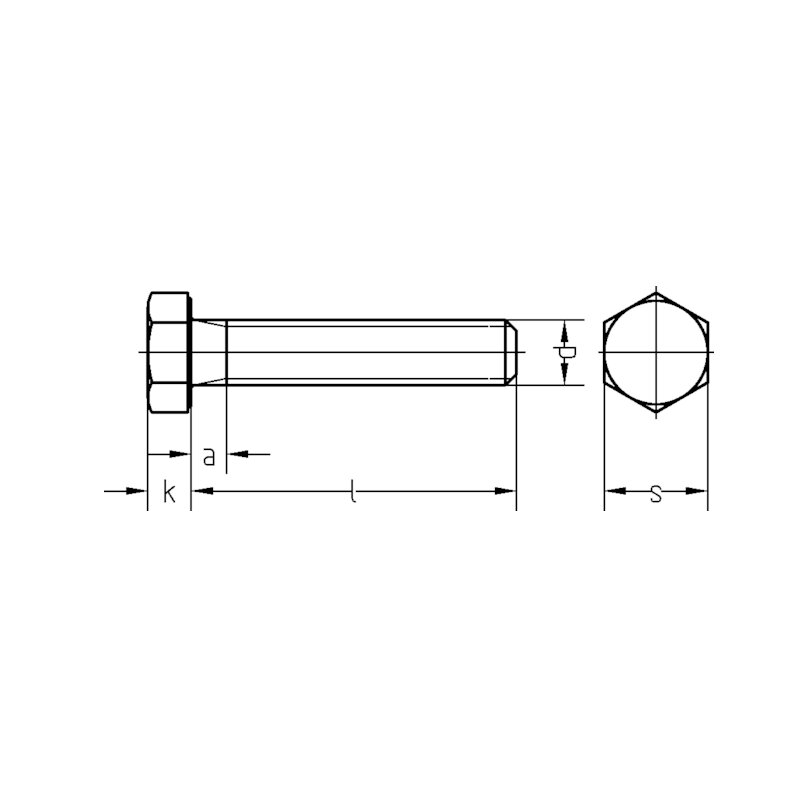 DIN 933 Sechskantschrauben mit Gewinde bis Kopf, 8.8 U