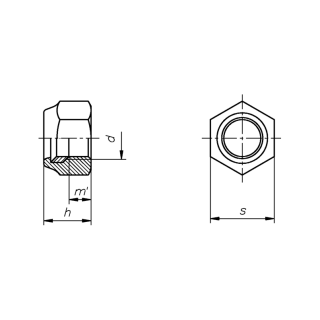 DIN 985 Sicherungsmuttern M 6 200 Stück