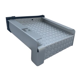 Gutmann Balkonaustrittprofil BAP40 silber EV1 natur eloxiert, Tiefe:  300 mm x Länge:  1500 mm Aluminiumabschluss mit Putzkante