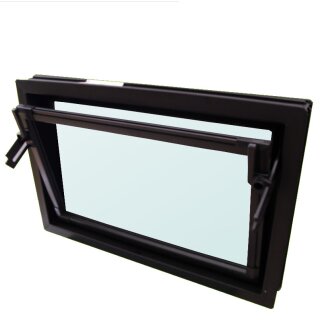 Kunststoffkellerfenster Braun mit Einfachglas 4 mm