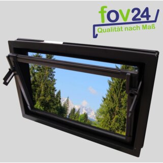 AKF Kunststoffkellerfenster Kipp 2000 Braun mit Isolierglas 14 mm, Ug 3.3 W/(m²K) Breite: 1100 x Höhe: 1100