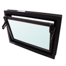 Kunststoffkellerfenster Braun mit Isolierglas 14 mm, Ug 2.0 W/(m²K) Breite: 800 x Höhe: 400