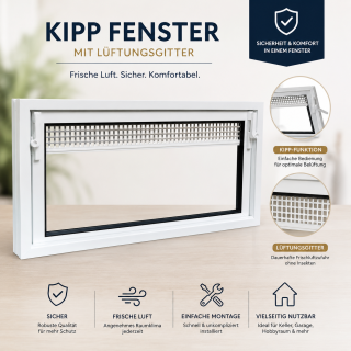 Heizraumfenster mit 4 mm Einfachglas und Dauerbelüftung