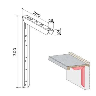 Fensterbank-Konsole für exclusiv Fensterbank 250 x 300