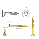 Spanplattenschraube mit Torx Antrieb gelb verzinkt 6,0 x 60 mm 100 Stück